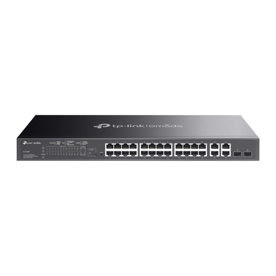 TP-Link Omada SL2428P L2 Fast Ethernet (10/100) Power over Ethernet (PoE) Network Managed Switch - Image 1