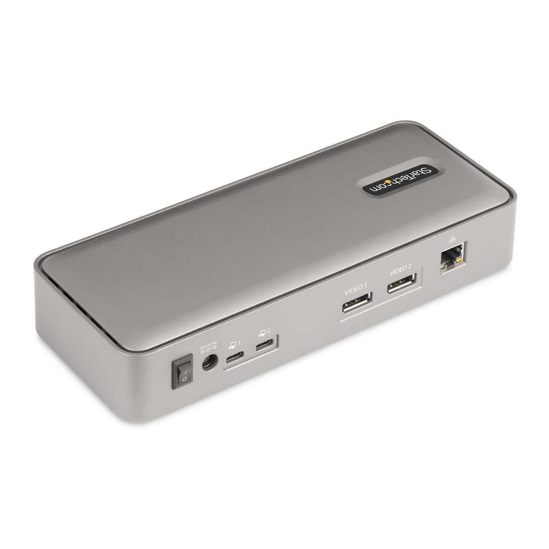 StarTech.com Dual-Laptop USB-C KVM Docking Station, Dual Monitor 4K 60Hz DisplayPort Dock, 5-Port USB Hub, GbE, 90W/45W Power Delivery to Two Laptops, Windows/Mac, 2-Host KVM Dock - TAA - Image 2