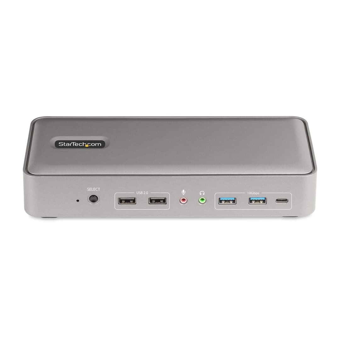 StarTech.com Dual-Laptop USB-C KVM Docking Station, Dual Monitor 4K 60Hz DisplayPort Dock, 5-Port USB Hub, GbE, 90W/45W Power Delivery to Two Laptops, Windows/Mac, 2-Host KVM Dock - TAA - Image 4