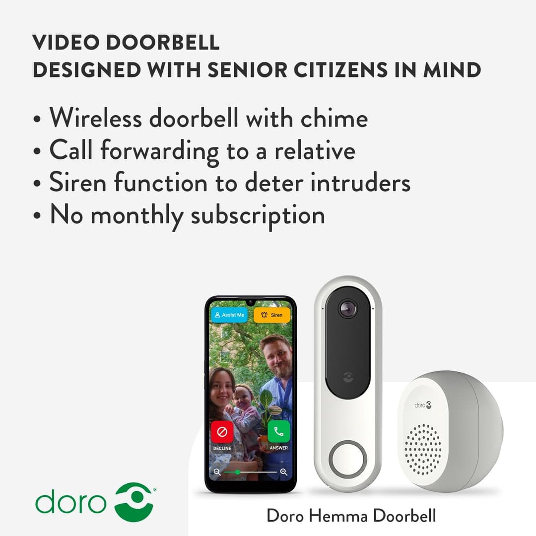 DORO Hemma Smart Wireless Video Doorbell for Seniors with Camera and Chime - Image 4