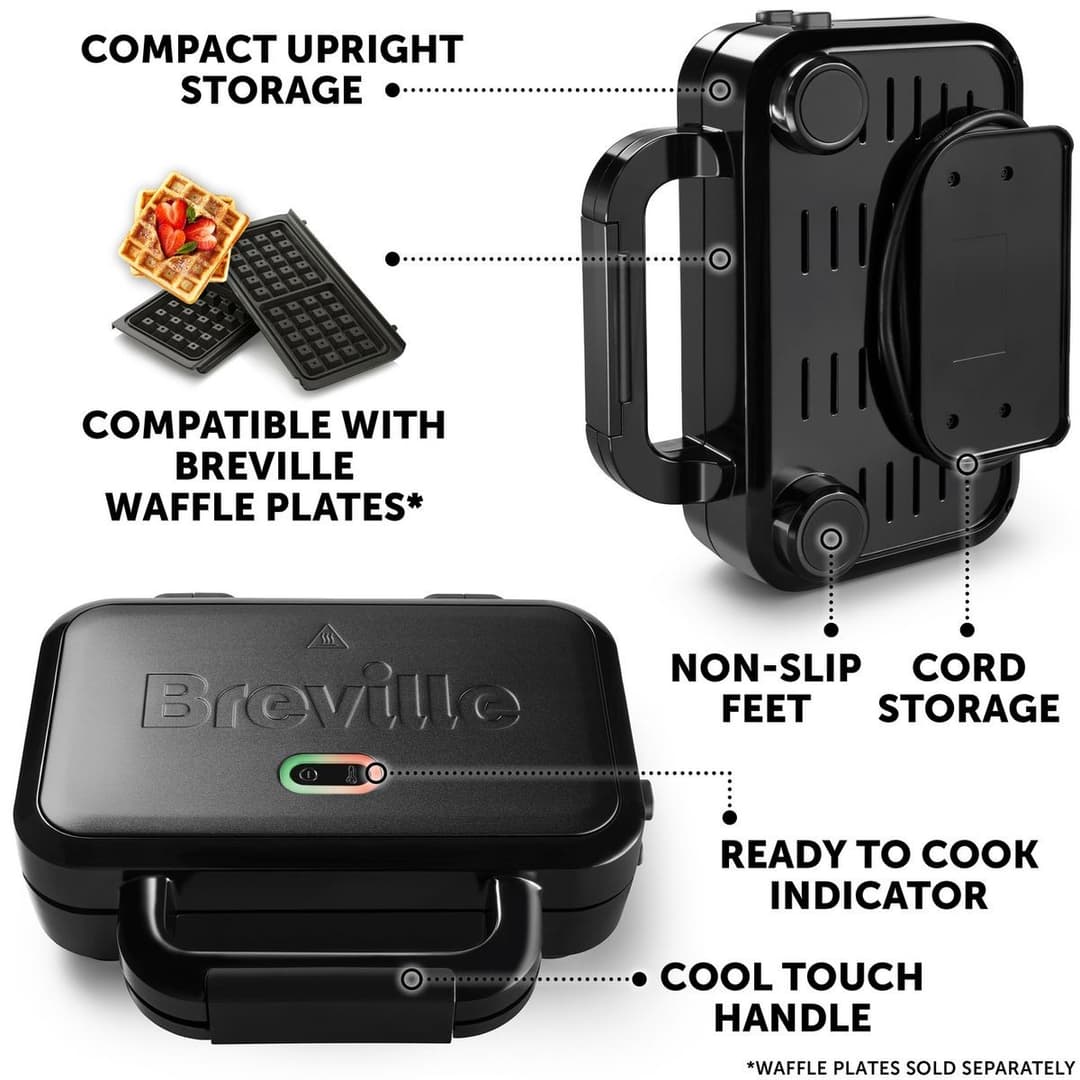 Breville VST082 Ultimate 2 Portion Sandwich Toaster - Black - Image 5