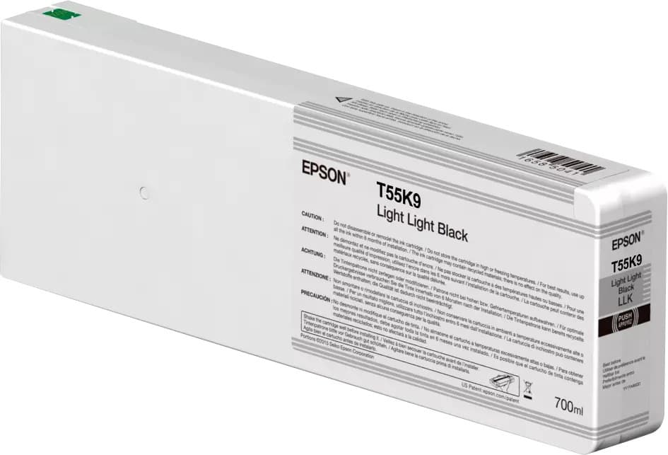 Epson T55K9 UltraChrome HDX/HD 700ml Ink Cartridge for SureColor SC-P6000/P7000/P8000/P9000 - Light Light Black - Image 1