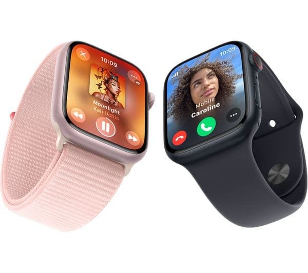 APPLE Watch Series 9 Cellular - 41 mm Midnight Aluminium Case with Midnight Sports Band, S/M - Image 3