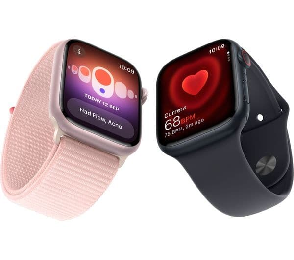 APPLE Watch Series 9 Cellular - 41 mm Midnight Aluminium Case with Midnight Sports Band, S/M - Image 4