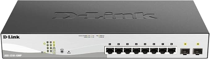 D-Link DGS-1210-10MP 10 Port Gigabit Smart Managed PoE Switch with 2 SFP Ports - Image 1
