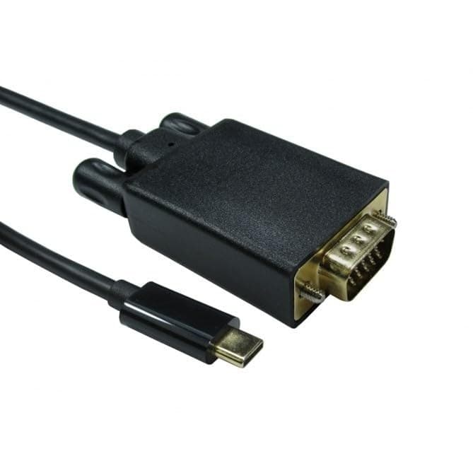 Cables Direct 5m USB Type-C Male to VGA Male Video Cable, 1080p 60Hz (Black)
