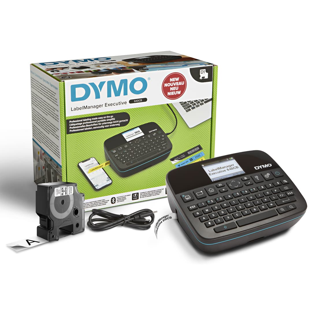 DYMO LabelManager Executive 640 CB Portable Label Printer | Compact Label Maker Machine with QWERTY Keyboard | Bluetooth & USB Connectivity | Compatible with D1 Standard & Durable Labels - Image 2