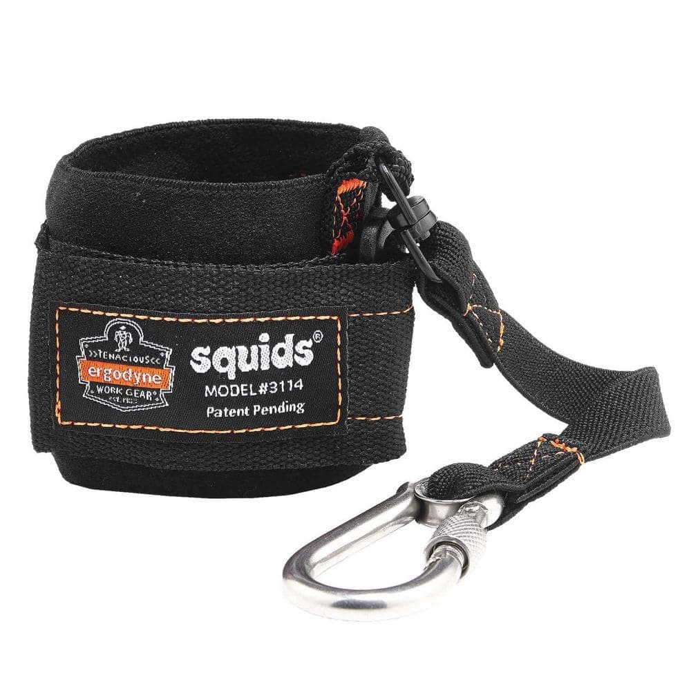 Ergodyne Squids® 3114 Pull-On Wrist Lanyard with Carabiner - 3lbs  Black - Image 1