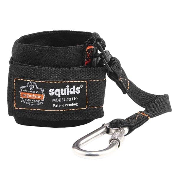 Ergodyne Squids® 3114 Pull-On Wrist Lanyard with Carabiner - 3lbs  Black - Image 2