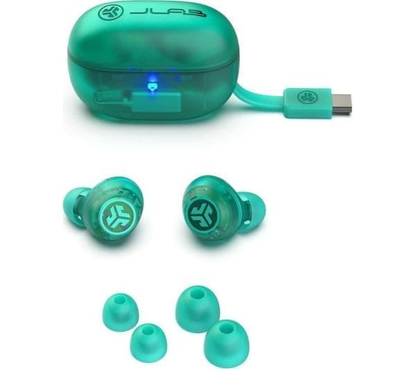 JLab Go Pop ANC True Wireless Earbuds - Transparent Teal - Image 7