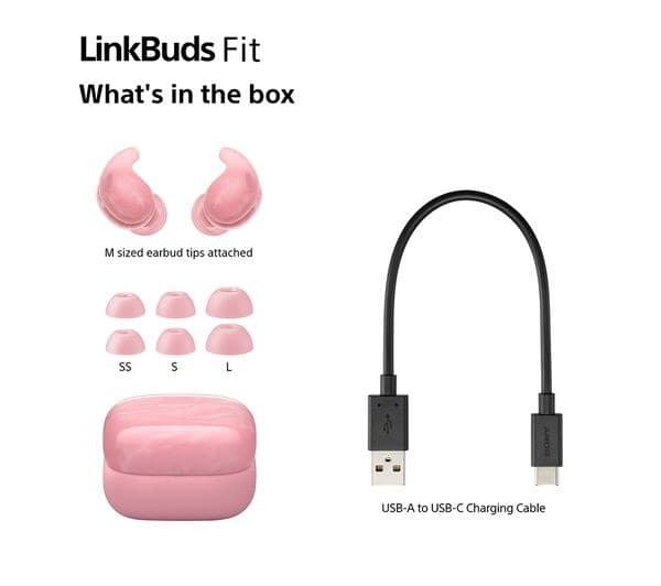 Sony LinkBuds Fit (WF-LS910N) Wireless Noise-Cancelling Earbuds - Pink - Image 5