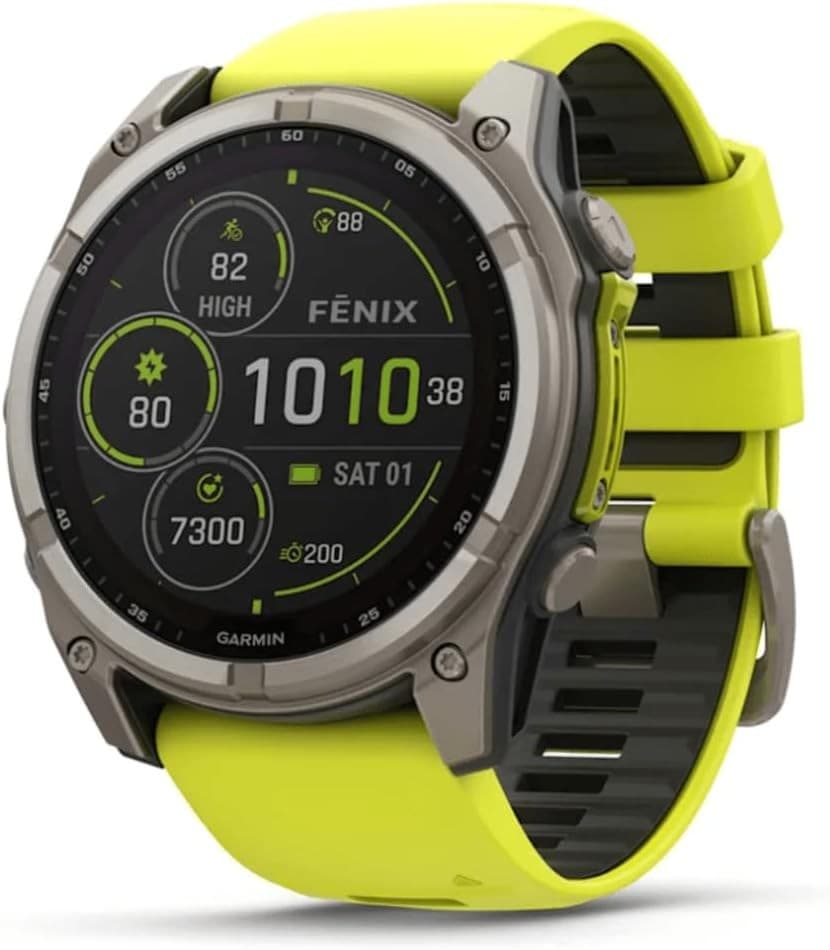 Garmin Fenix 8 51mm Solar Sapphire Titanium Smartwatch Amp Yellow/Graphite - Image 1