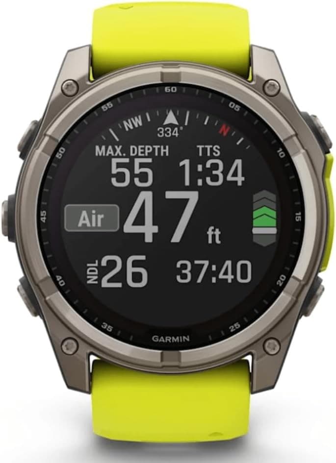 Garmin Fenix 8 51mm Solar Sapphire Titanium Smartwatch Amp Yellow/Graphite - Image 6
