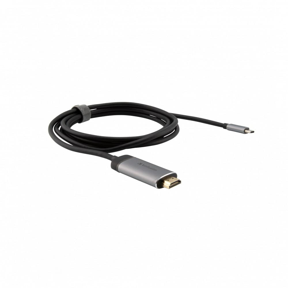 Verbatim 49144 video cable adapter 1.5 m USB Type-C HDMI Black, Silver - Image 1