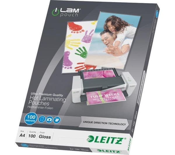 LEITZ iLAM Gloss Laminating Pouches A4 100 Micron - Pack of 100 - Image 4