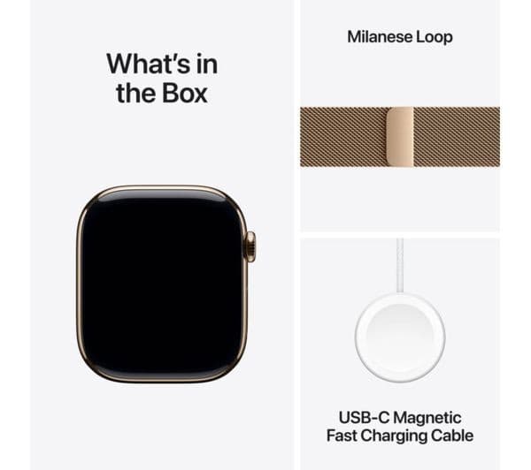 APPLE Watch Series 11 Cellular - 46 mm Gold Titanium Case with Gold Milanese Loop, S/M - Image 9