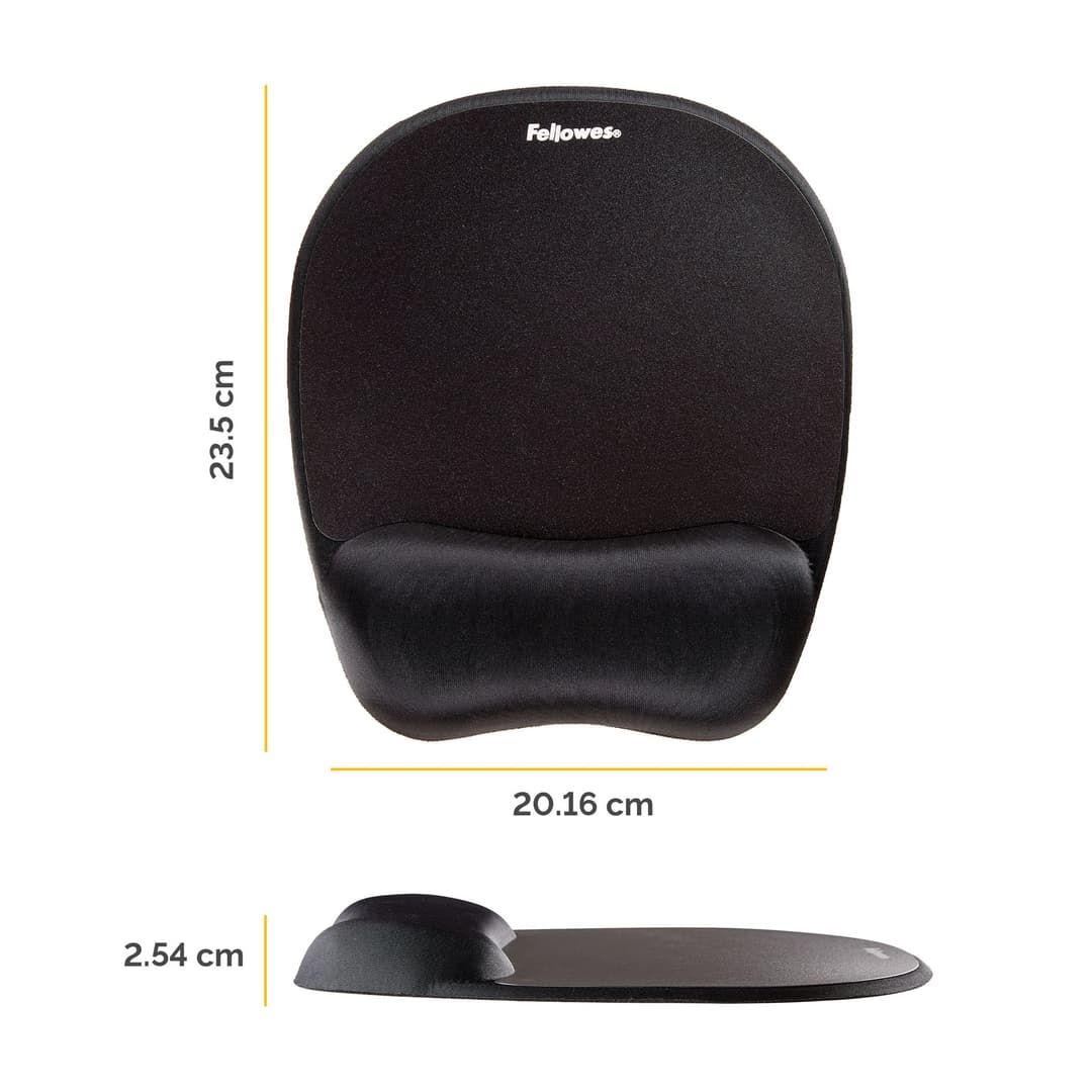Fellowes Mouse Mat Wrist Support Memory Foam Mouse Pad Ergonomic Mouse Mat Black - Image 2