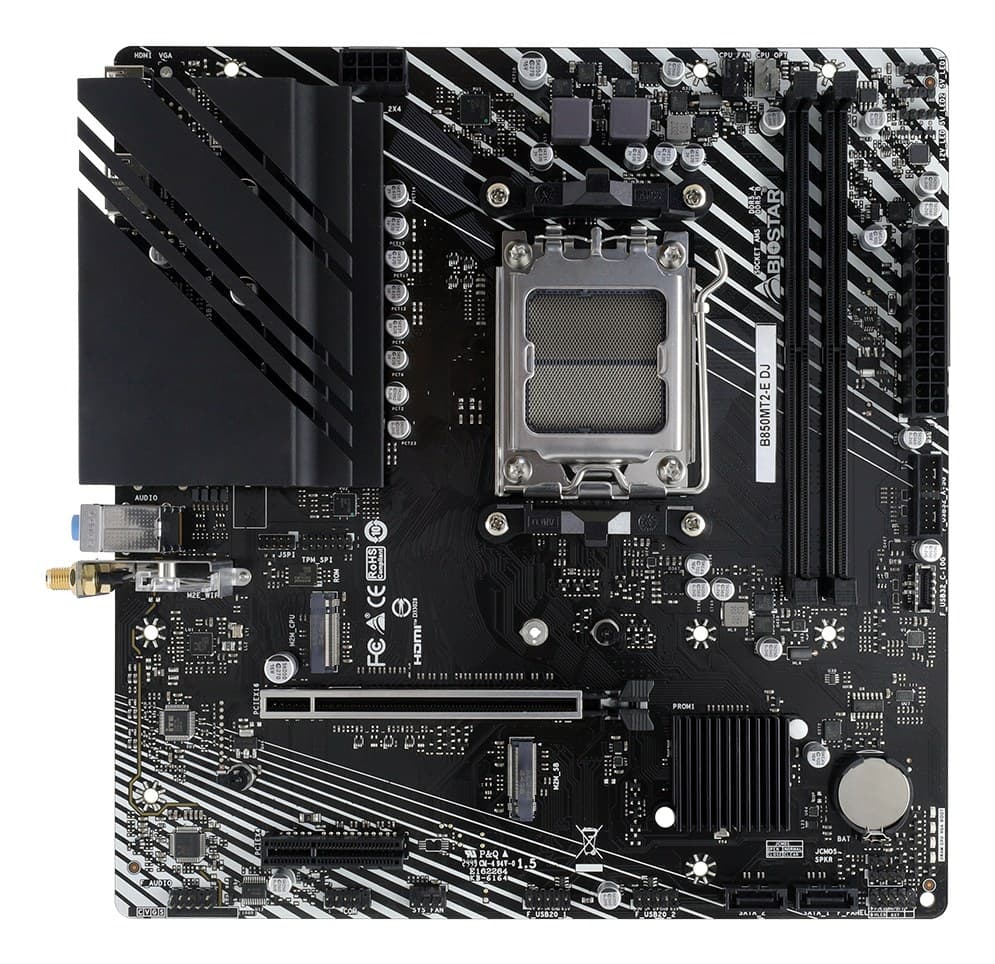 Biostar B850MT2-E DJ motherboard AMD B850 Socket AM5 micro ATX - Image 1