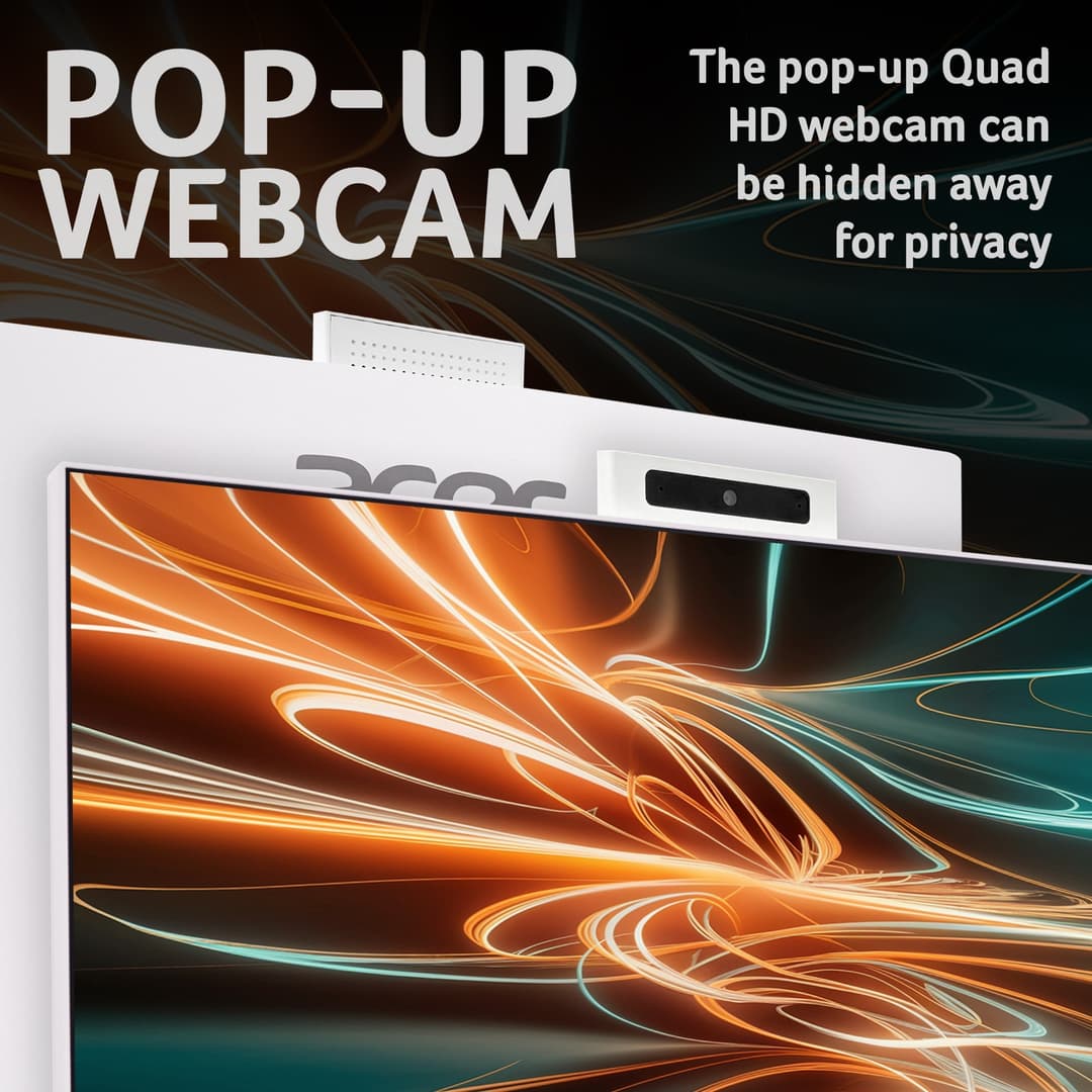 Acer Aspire C27-A Intel Core i7-1355U 8GB RAM 1TB SSD 27" Full HD Windows 11 Home All-in-One Desktop PC - White - Image 6