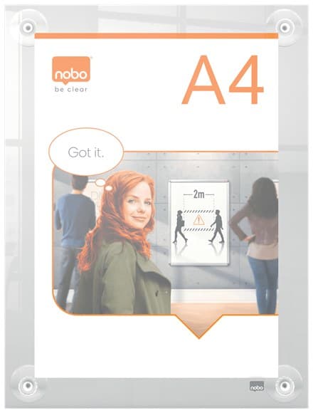 Nobo Premium Plus A4 Clear Acrylic Wall Mounted Repositionable Poster Frame - Image 4