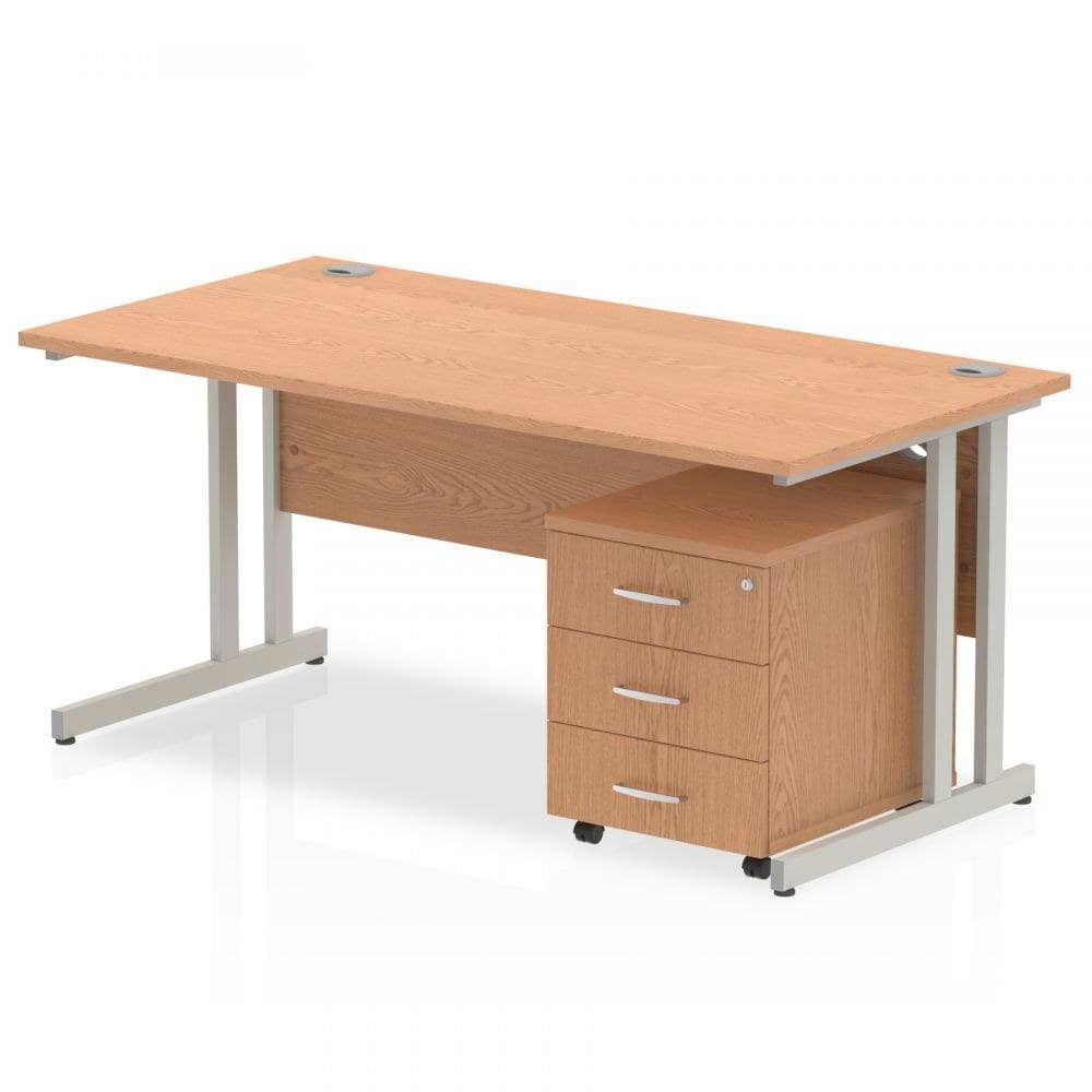 Dynamic Impulse 1200 x 800mm Straight Desk Beech Top with Mobile Pedestal - Image 1