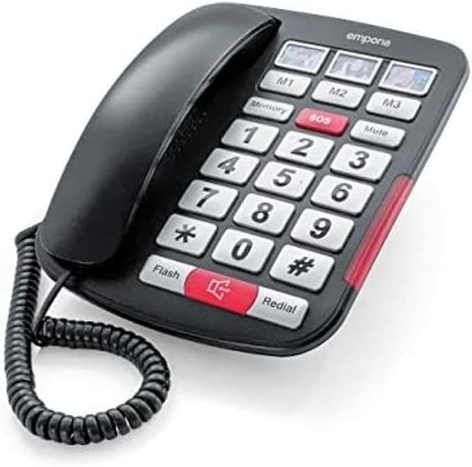 Emporia AMPLi40 Big Button Amplified Corded Home Phone Black Silver
