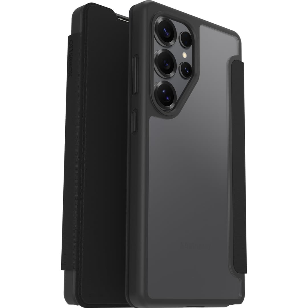 OtterBox React Folio Case for Samsung Galaxy S25 Ultra, Clear/Black - Image 1