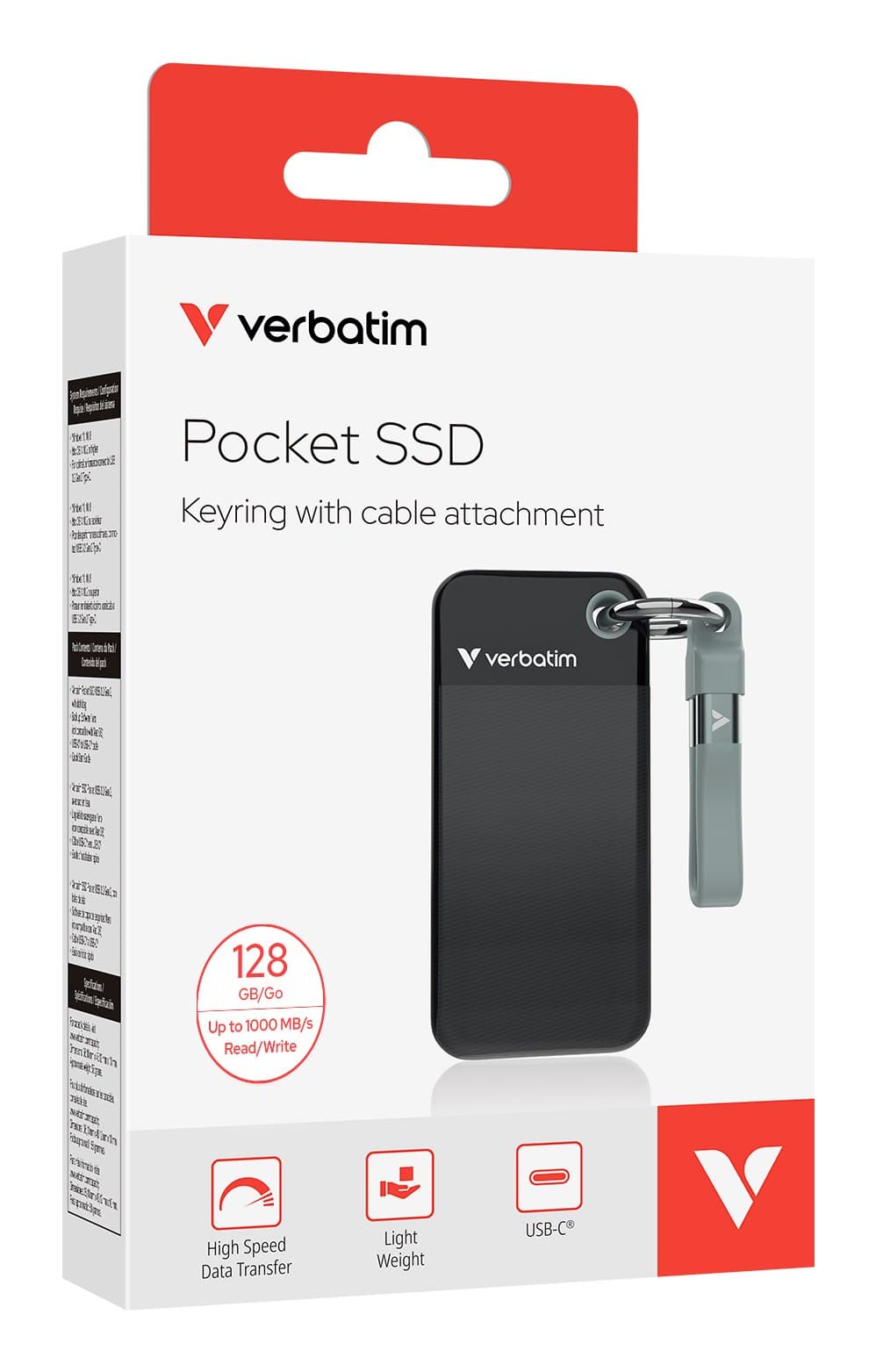 Verbatim Pocket SSD USB 3.2 Gen 2 128GB Black/Grey - Image 4