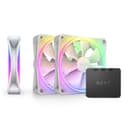 NZXT F120 RGB Duo 120mm PWM Fan White - 3 Pack w/ Controller White thumbnail 1