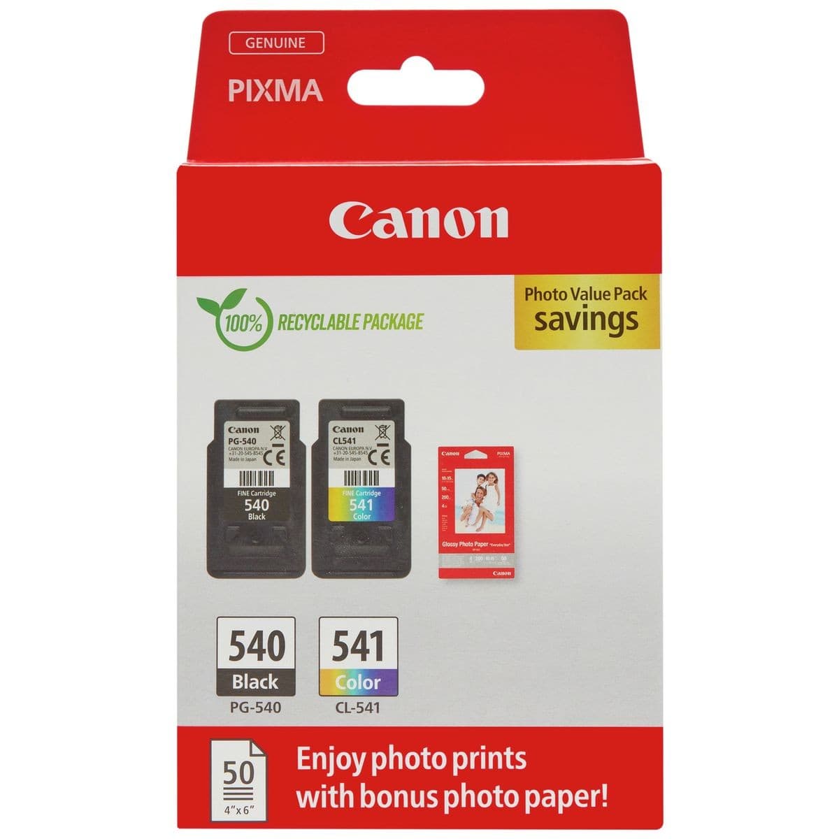 Canon PG-540 & CL-541 Ink Cartridges - Black & Colour