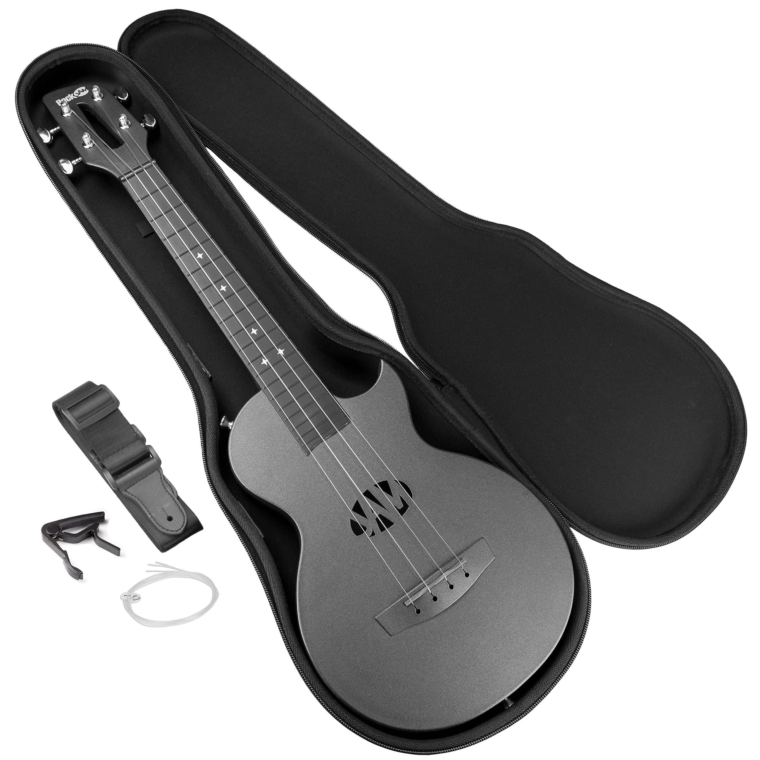 RockJam Ukulele da concerto in fibra di carbonio da 23", con custodia