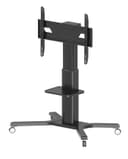 Peerless-AV PR598-M Motorised Flat Panel Trolley / Floor Stand for 50-98" (2.49 m) Displays, Electric Height Adjustment, 130kg Max Load, VESA up to 800x600, Media Shelf, Black thumbnail 2