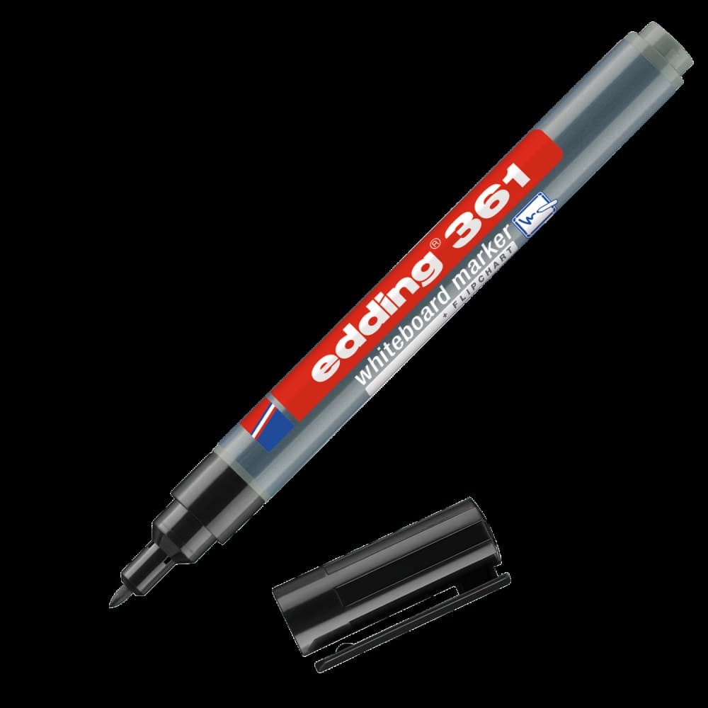 edding 361 Whiteboard Marker Bullet Tip 1mm Black Box of 10