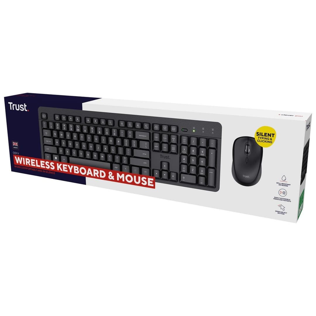 Trust ODY II Wireless Keyboard and Mouse Deskset - Image 5