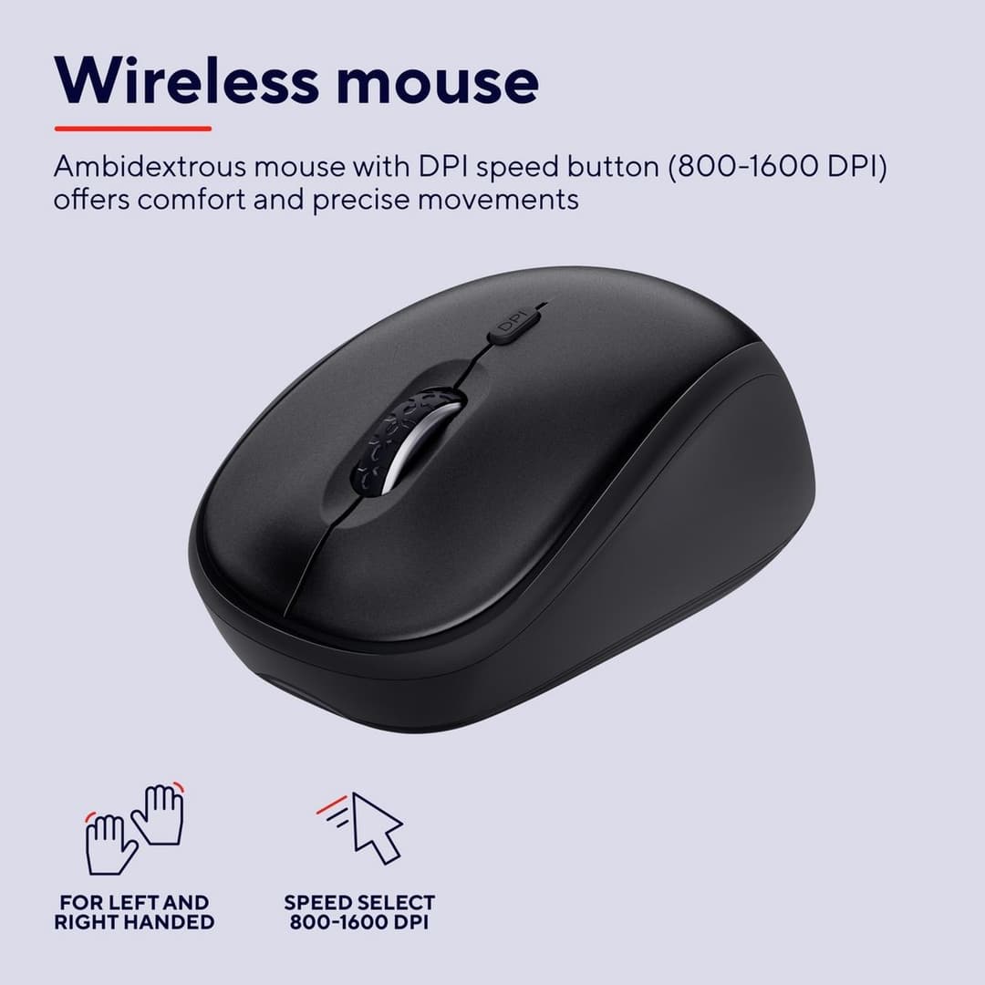 Trust ODY II Wireless Keyboard and Mouse Deskset - Image 9