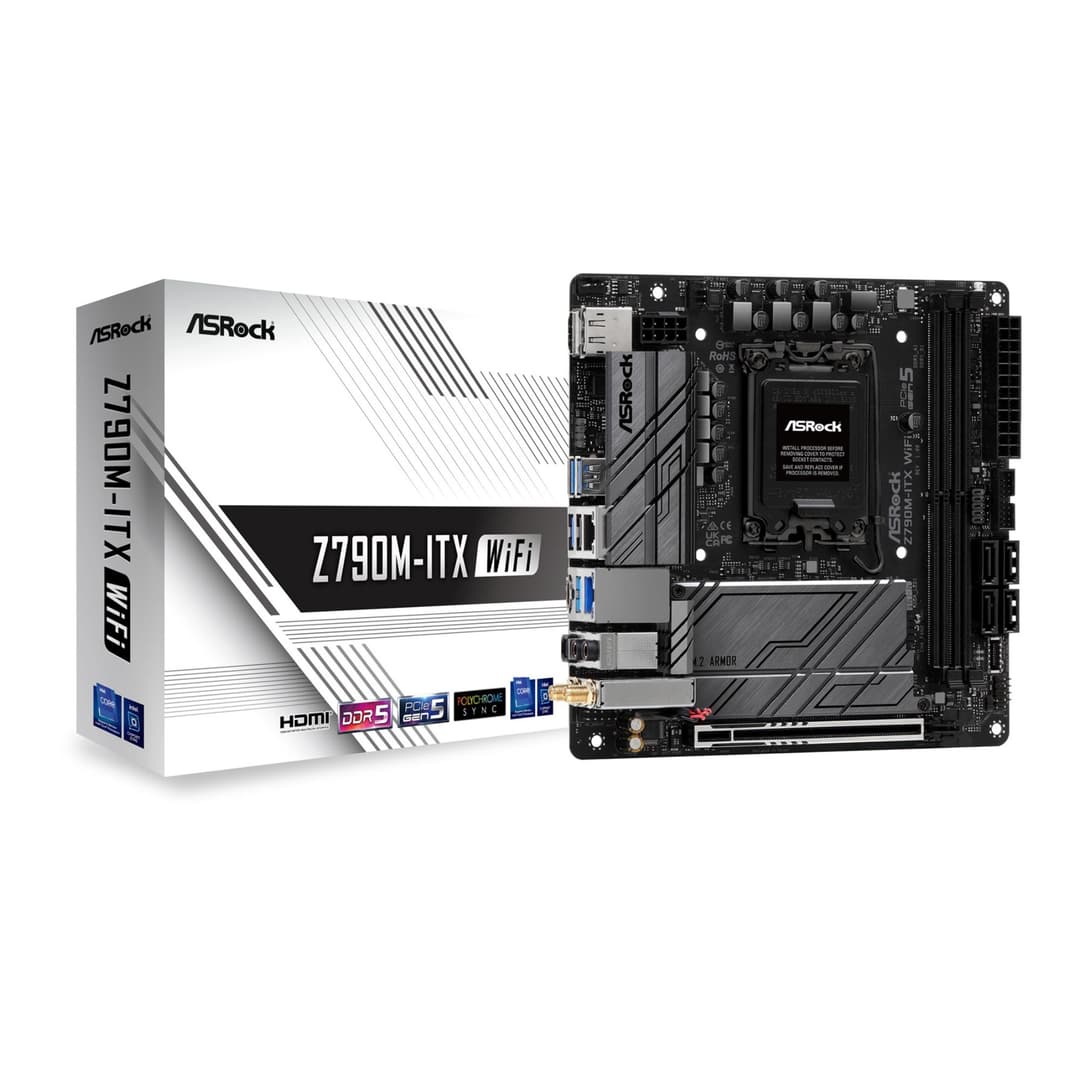 Asrock Z790M-ITX WIFI Intel Z790 DDR5 Mini-ITX Socket LGA 1700 Motherboard - Image 1