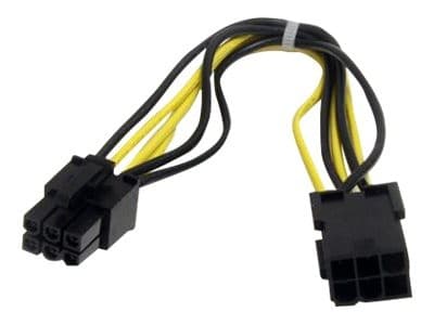 StarTech 6-Pin PCIe Power Extension Cable Black - Image 1