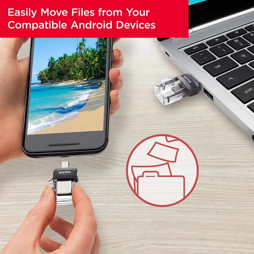 SanDisk Ultra Dual USB Flash Drive USB 3.0 - Black-Gray - Image 3