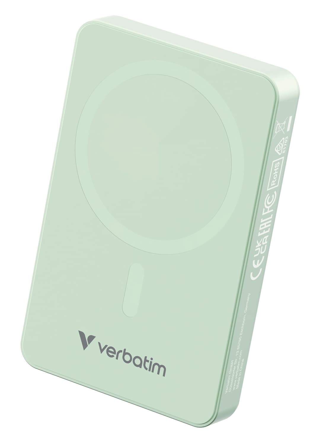 Verbatim Charge 'n' Go Essentials Magnetic Wireless Power Bank 10000 mAh Green - Image 1