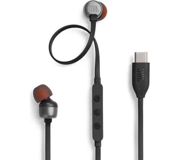 JBL Tune 310C USB-C Wired In-Ear Earphones - Black