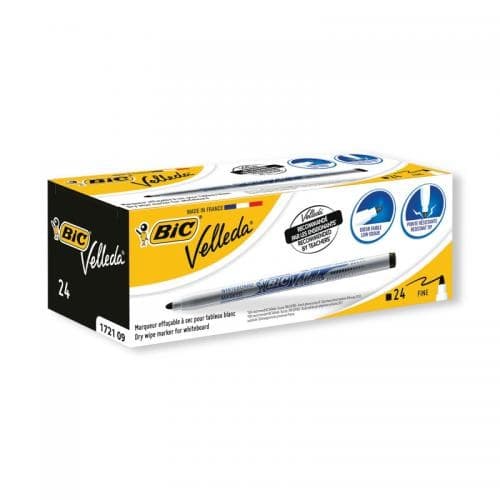 BIC Velleda 1721 Whiteboard Marker - Fine Bullet Tip - Black (Pack of 24) - Image 2