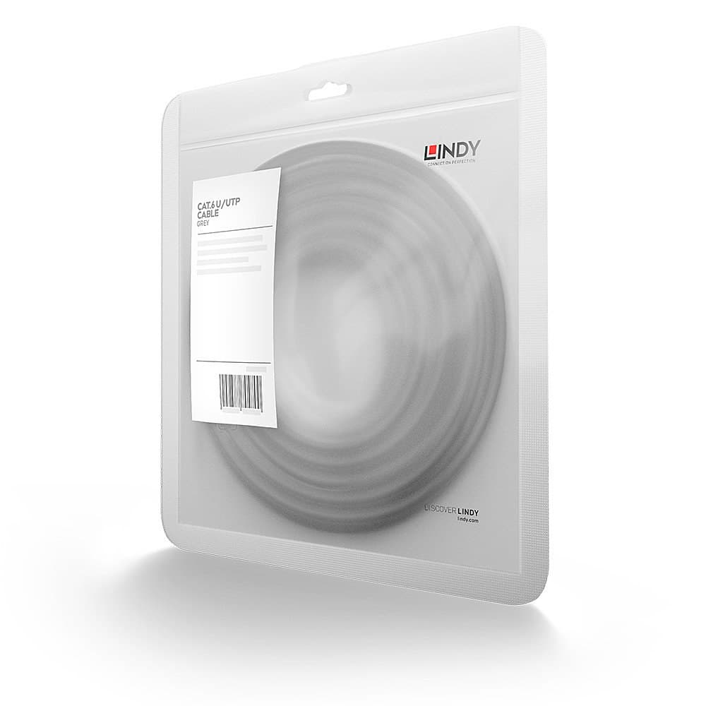 Lindy 0.3m Cat.6 U/UTP Ethernet Cable, Grey - Image 2