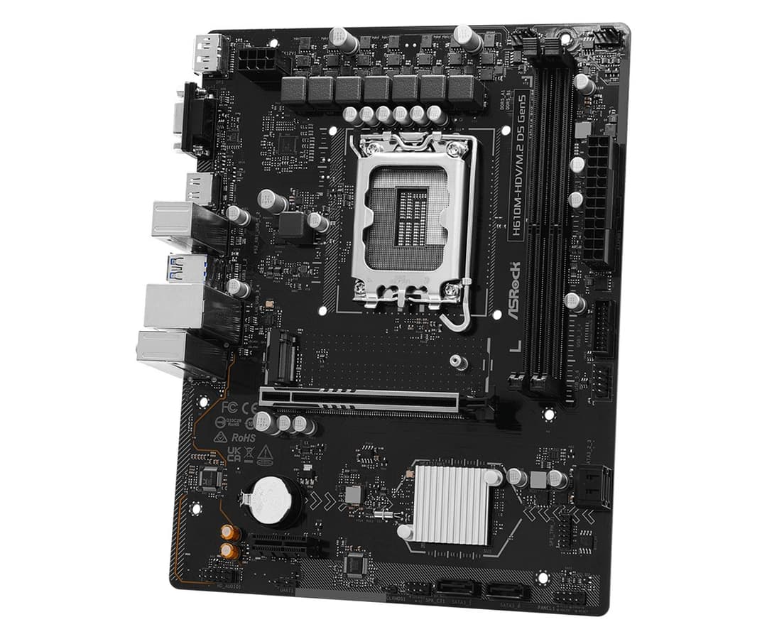 ASRock H610M-HDV/M.2 D5 Gen5 Intel H610 LGA 1700 Micro ATX Motherboard - Image 4