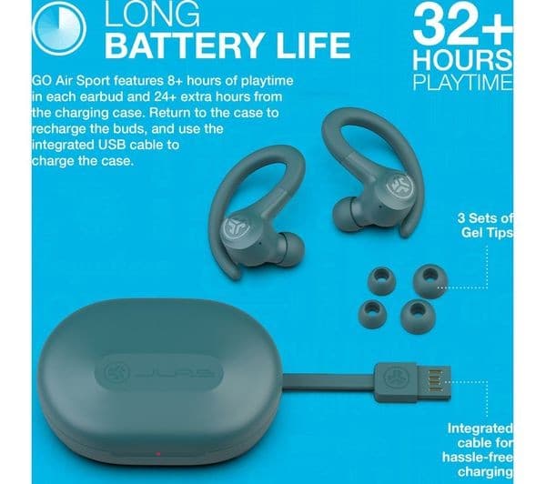 JLab GO Air Sport True Wireless Earbuds - Teal - Image 8