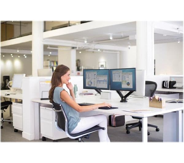 FELLOWES Platinum Series Dual Arm Full Motion 40" Monitor Desk Mount - Image 2