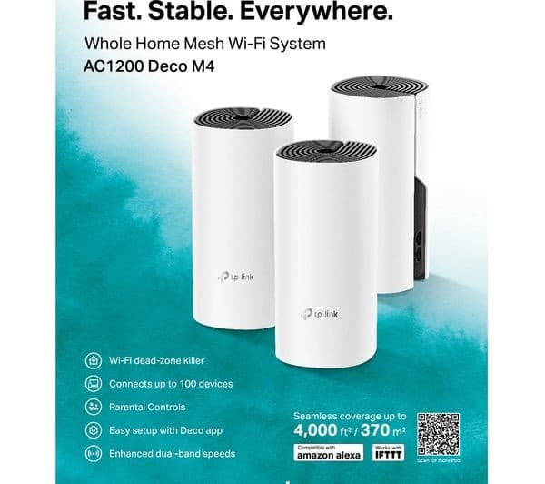 TP-Link Deco M4 AC1200 Dual-Band Whole Home Mesh Wi-Fi System - Triple Pack - Image 5