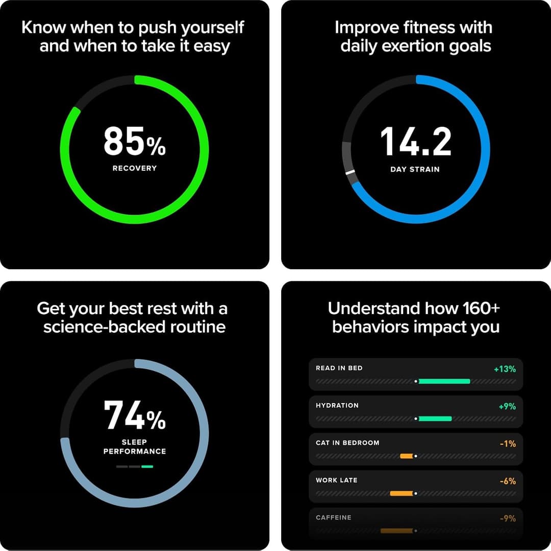 WHOOP Life MG Health & Fitness Tracker with ECG 12-Month Membership 14-Day Battery Obsidian/Titanium - Image 7