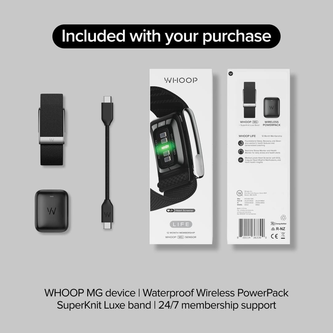 WHOOP Life MG Health & Fitness Tracker with ECG 12-Month Membership 14-Day Battery Obsidian/Titanium - Image 8