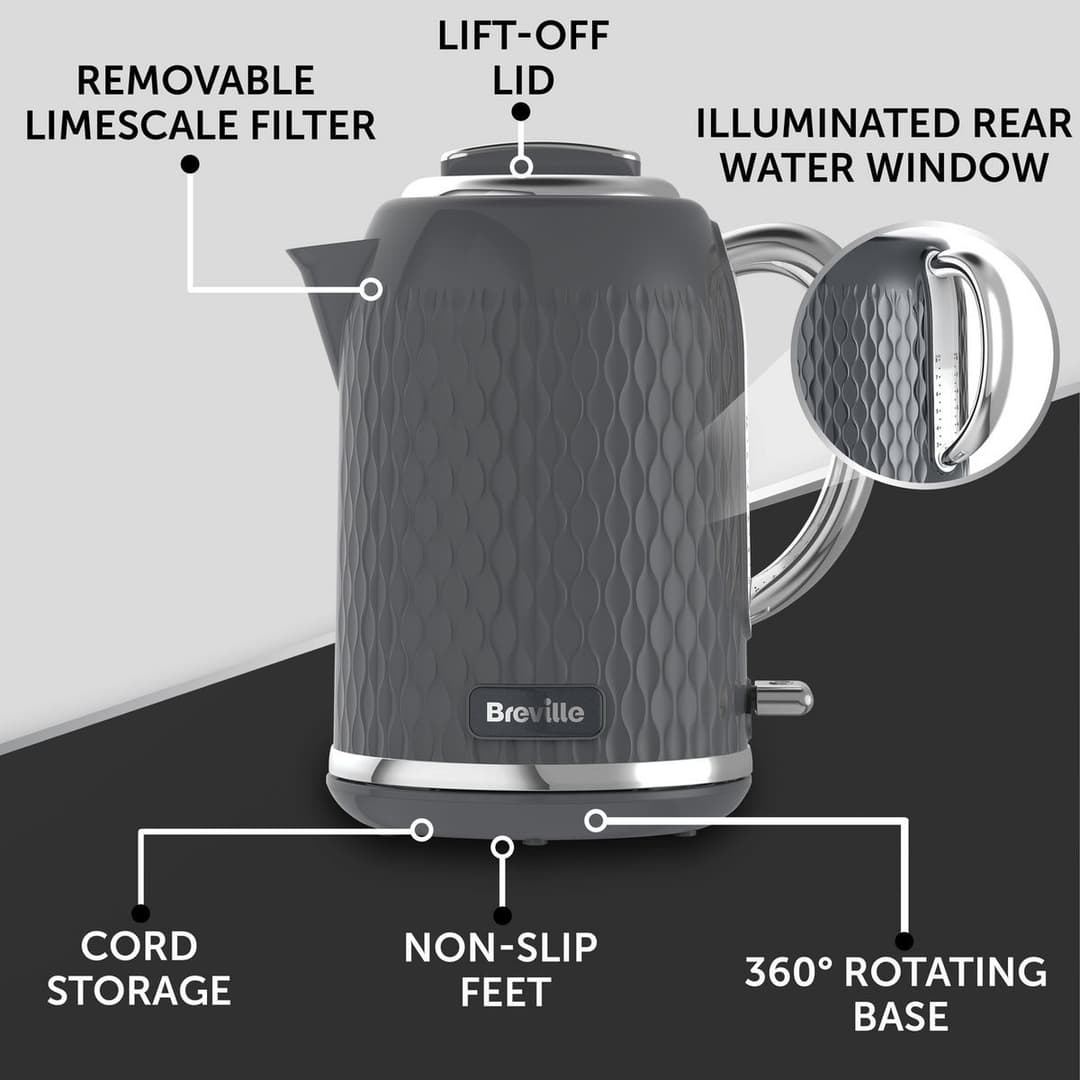 Breville VKT227 Curve Kettle - Grey and Chrome - Image 6