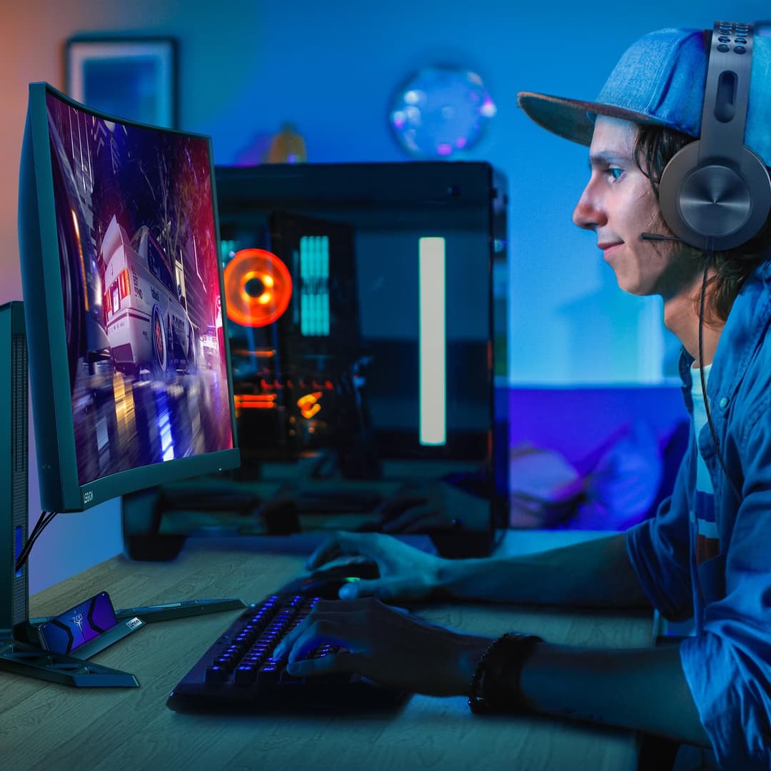 Lenovo Legion R27fc-30 27 Inch Full HD 240Hz VA Curved Gaming Monitor Raven Black - Image 2